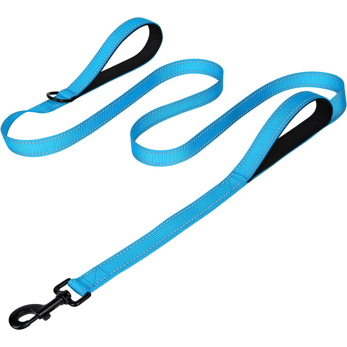 Heavy-Duty Double Handle Dog Leash – Reflective for Large Breeds