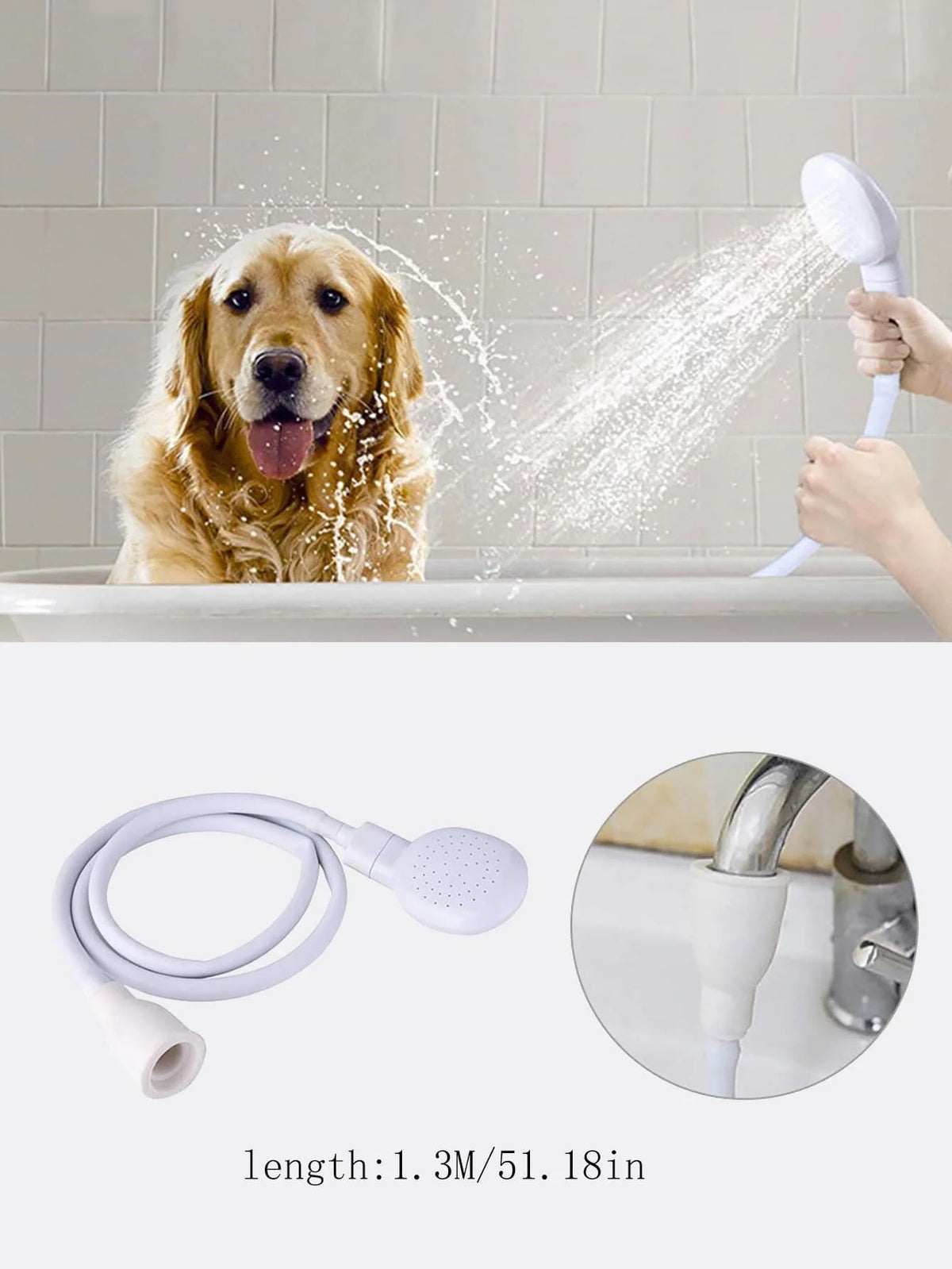 Pet Shower Faucet Sprayer for Dogs & Cats – Multi-Function Bath Nozzle