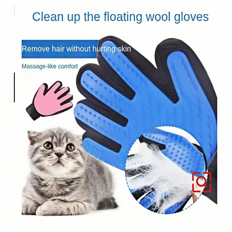 Pet Grooming Glove Brush – Dog & Cat Deshedding Massage Hair Remover