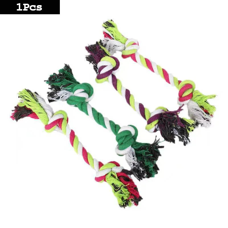 Cotton Rope Dog Toy – Knot Ball Dumbbell Teeth Cleaning Chew Toy