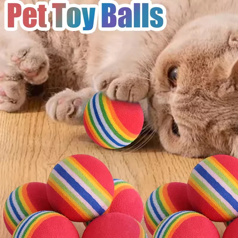 Rainbow EVA Cat Balls 5/10/30 Pack – Interactive Chase Balls
