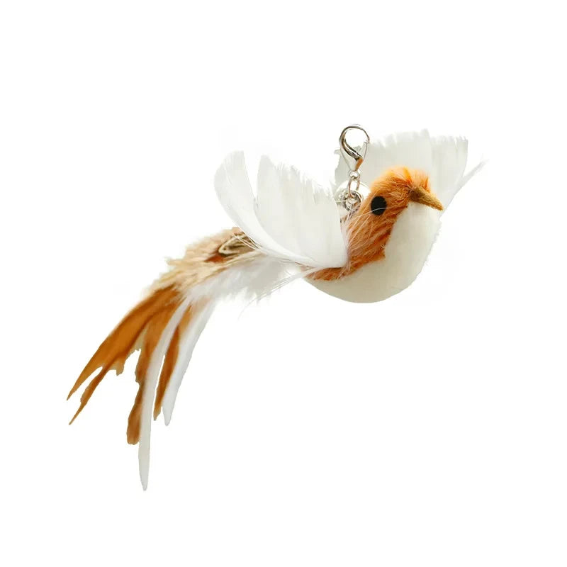 Bird Feather Cat Wand with Bell – Interactive Kitten Teaser Toy