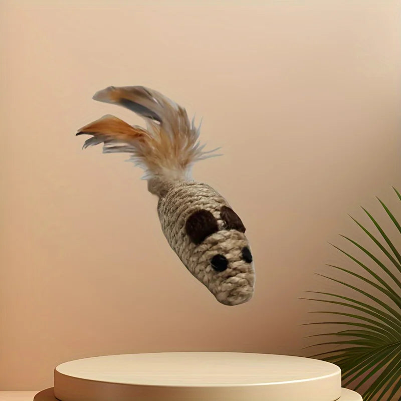 Sisal Mouse Cat Toys 1/4 Pack – Bite-Resistant Interactive Mice