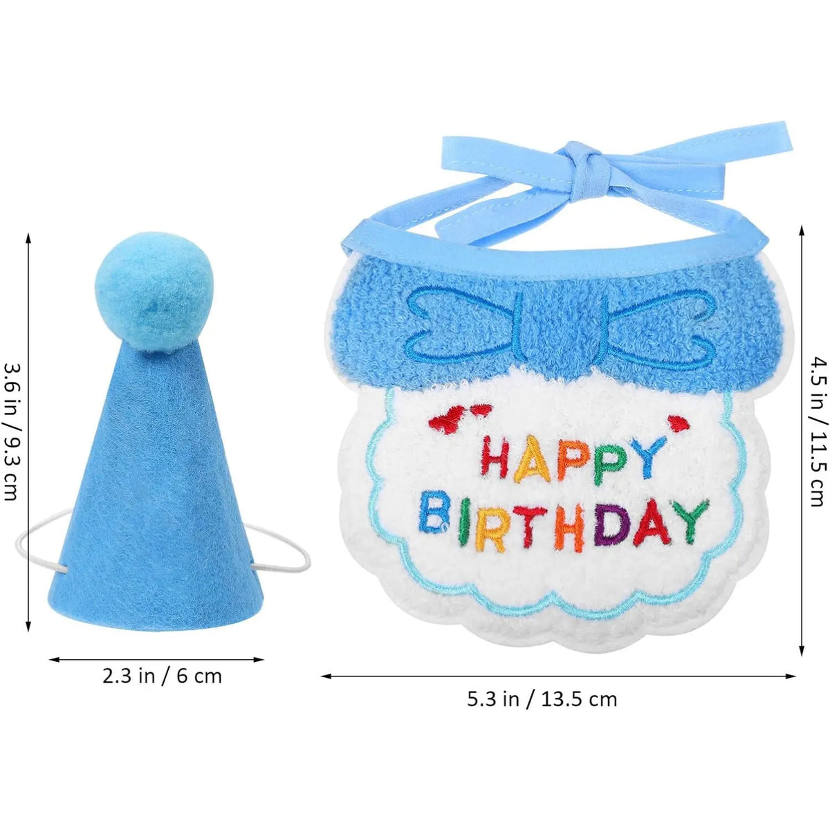 Pet Birthday Bandana & Party Hat Set – Dog & Cat Birthday Outfit