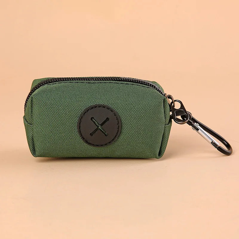 Canvas Dog Poop Bag Holder – Waste Bag Dispenser with Carabiner