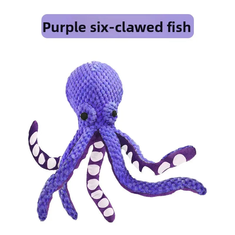 Squeaky Octopus Plush Dog Toy – Soft Chew Toy for Puppies