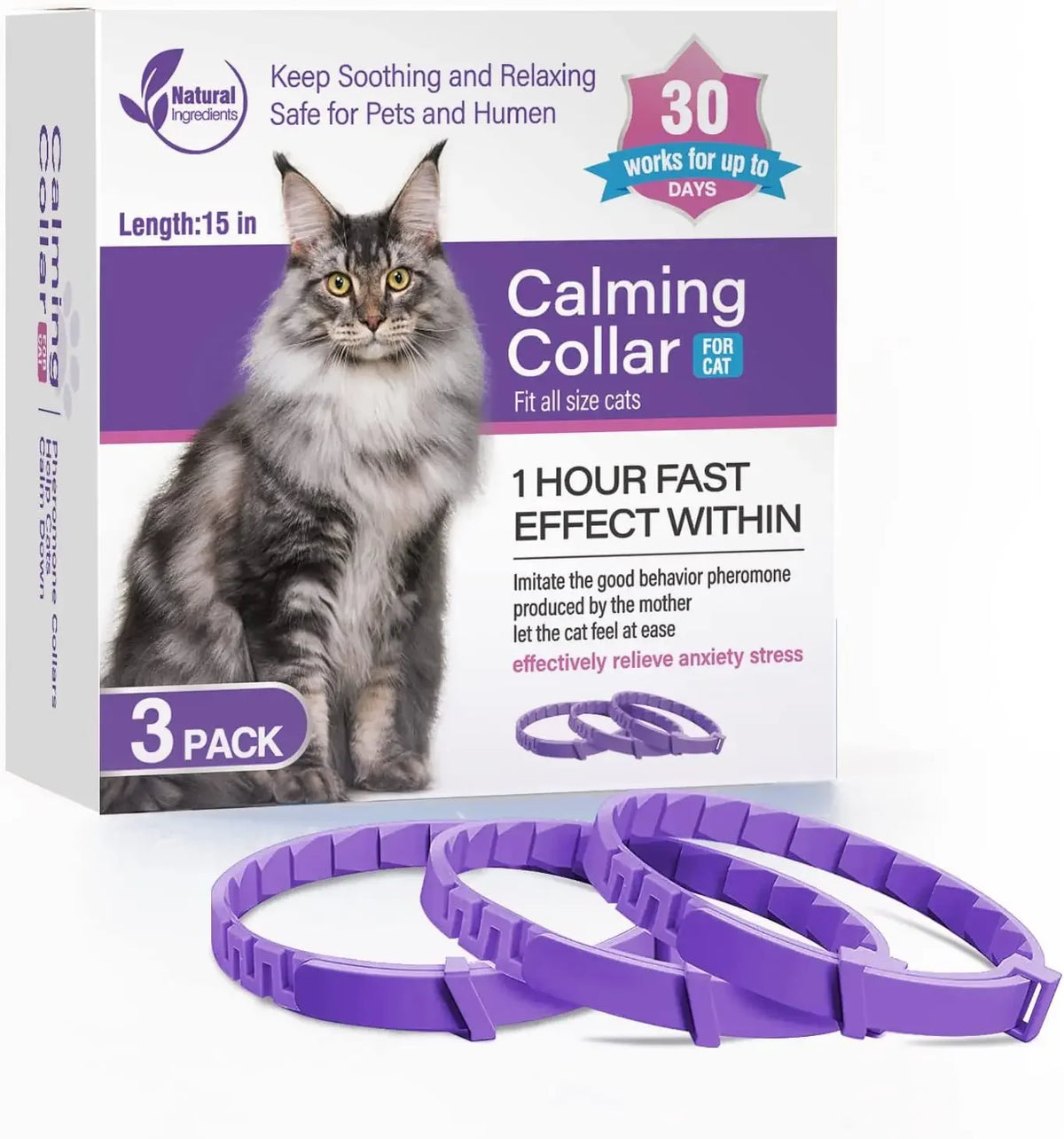 New Release 3/4 Pc Dog Calming Collar Cat Relieve Anxiety Protection Retractable Collars For Puppy Kitten Large Dogs Accessories