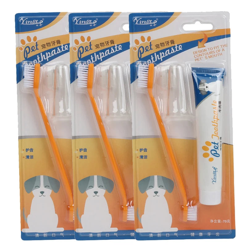 Dog Dental Care Kit – Pet Toothbrush & Toothpaste Set for Tartar