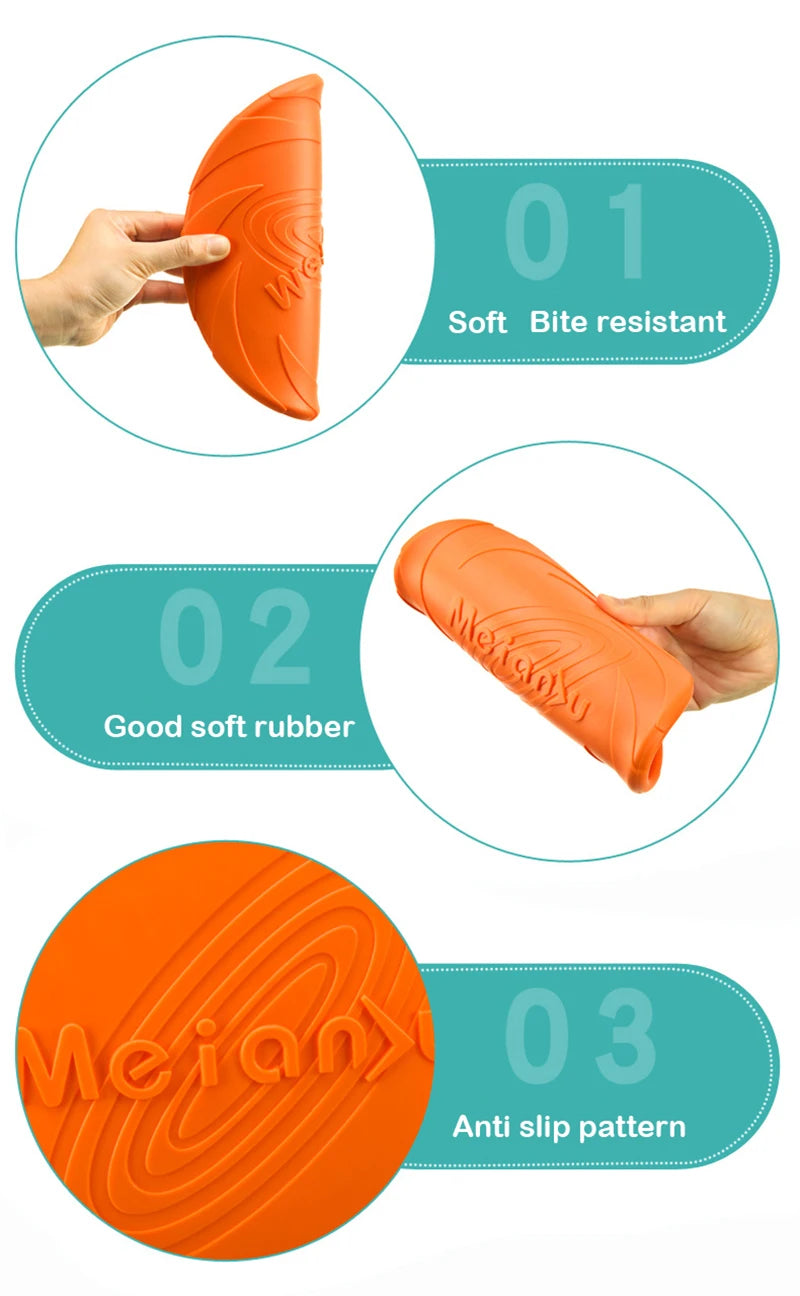 Silicone Dog Flying Disc – Chew-Resistant Fetch Frisbee Toy