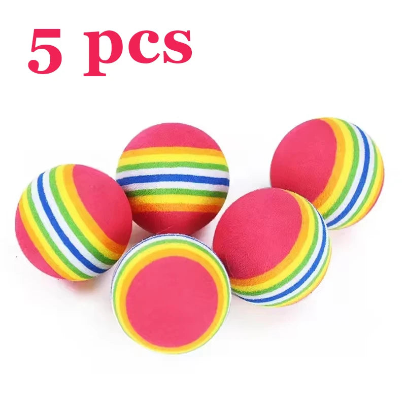 Rainbow EVA Cat Balls 5/10/30 Pack – Interactive Chase Balls