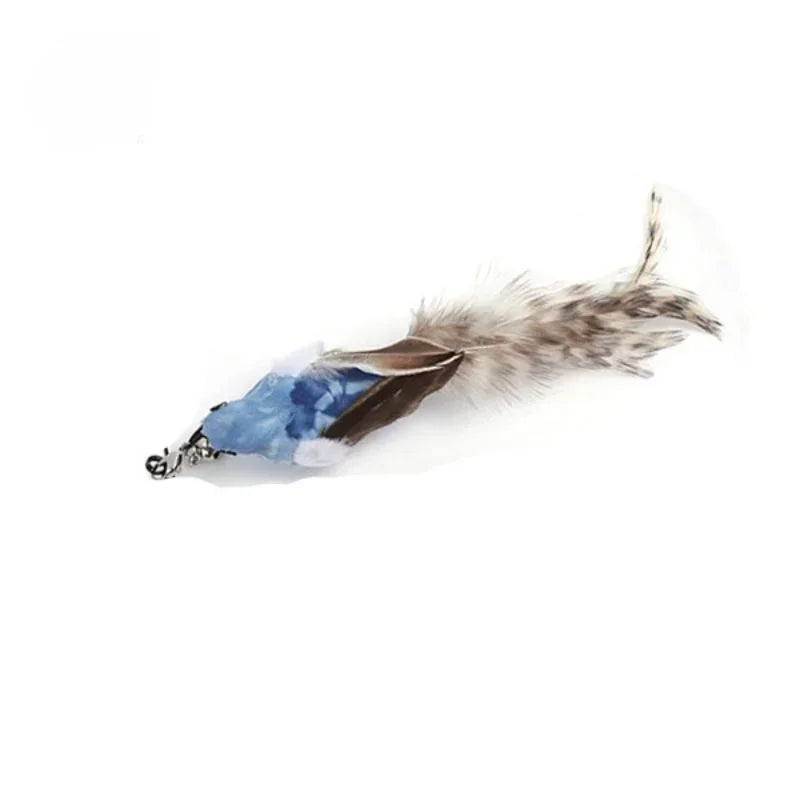 Cat Feather Toy Refills – Replacement Bird, Worm & Ball Teaser Heads