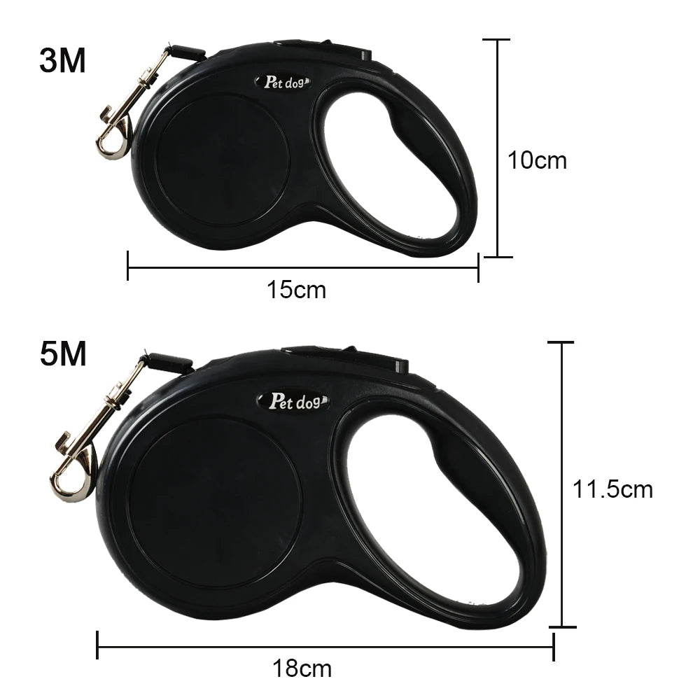 3m/5m Retractable Dog Leash – Strong Nylon Lead Small/Medium Dogs