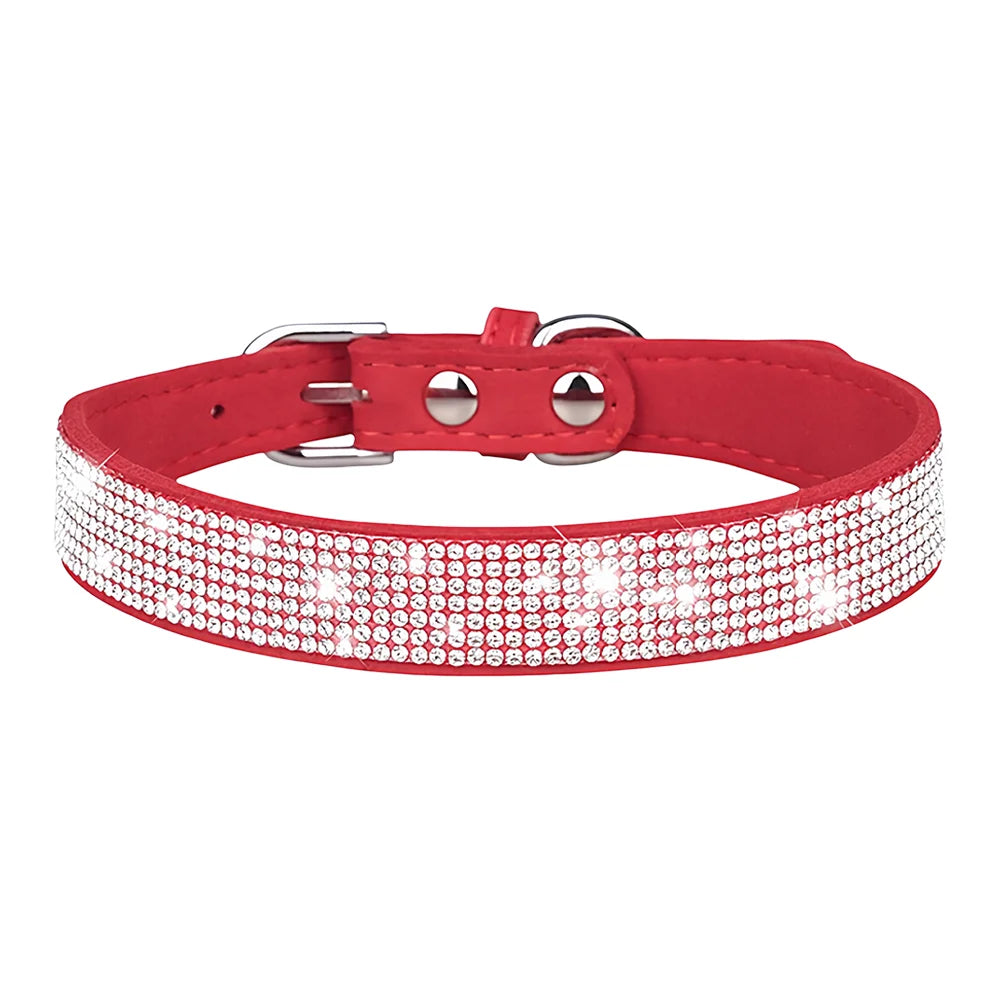 Rhinestone Pet Collar – Soft Adjustable Collar for Dogs & Cats