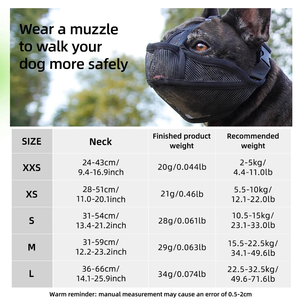 Short-Snout Dog Muzzle – Breathable French Bulldog Muzzle