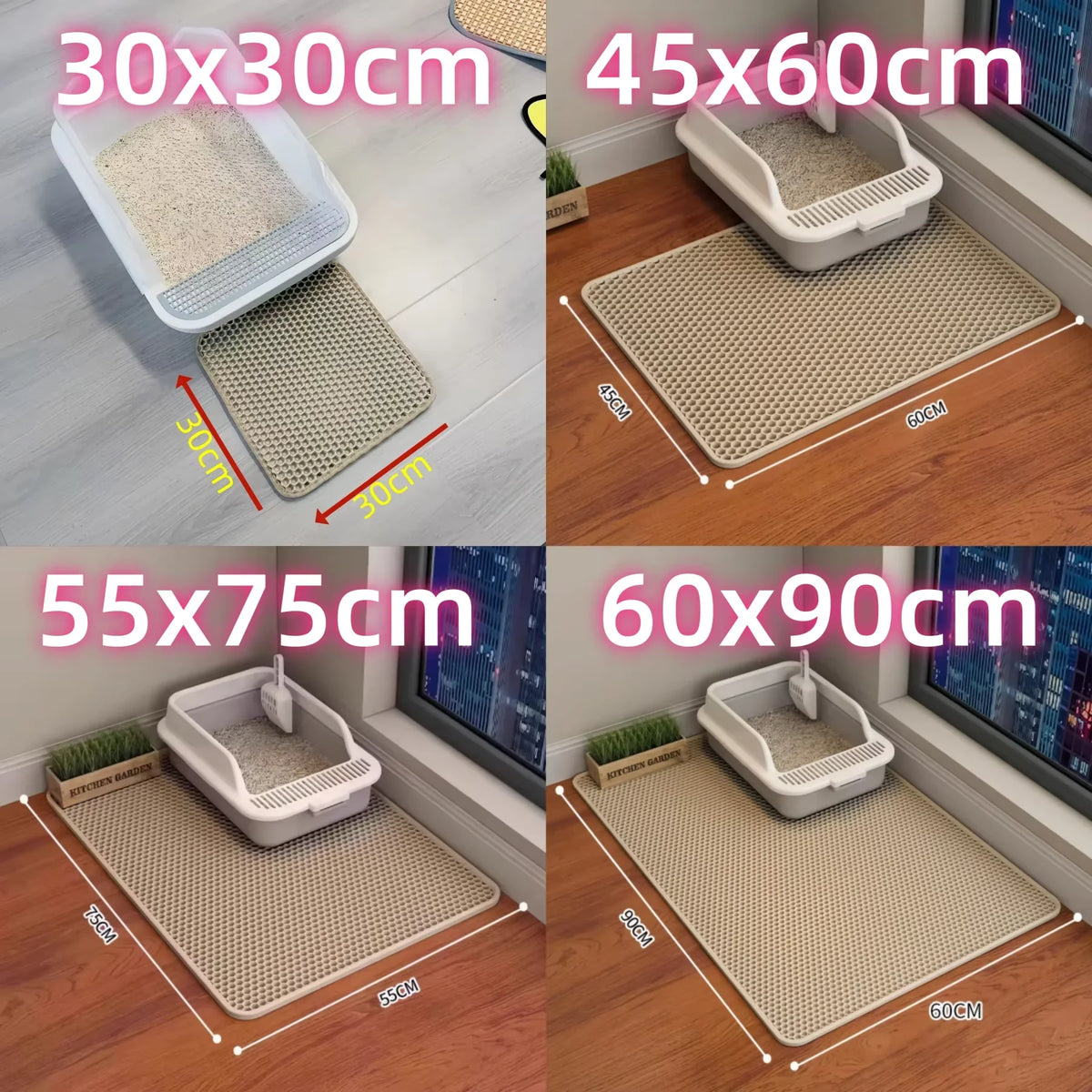 Cat Litter Mat 2-Layer – Waterproof Non-Slip Litter Trapping Mat