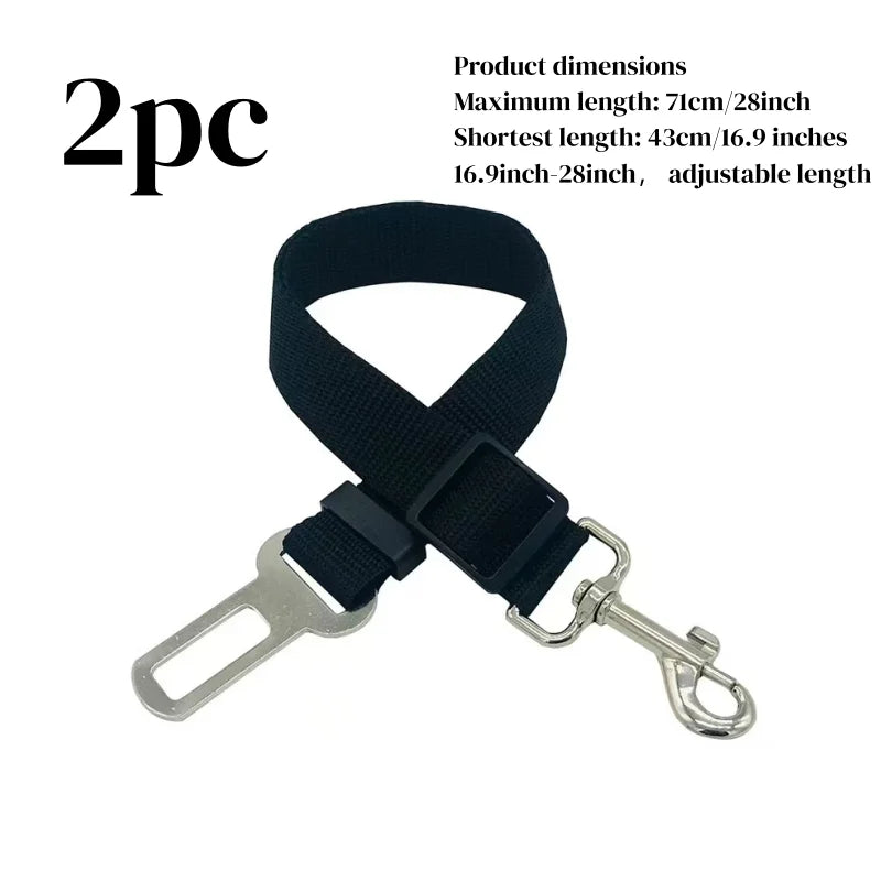 Dog Car Seat Belt – Adjustable Safety Rope with 360° Swivel Hook