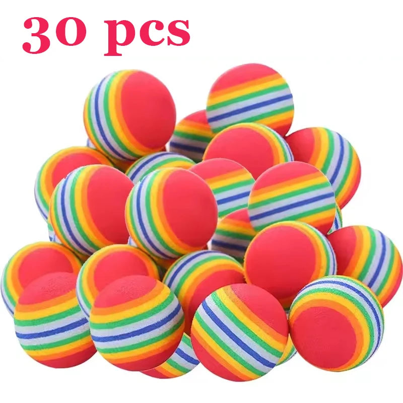 Rainbow EVA Cat Balls 5/10/30 Pack – Interactive Chase Balls