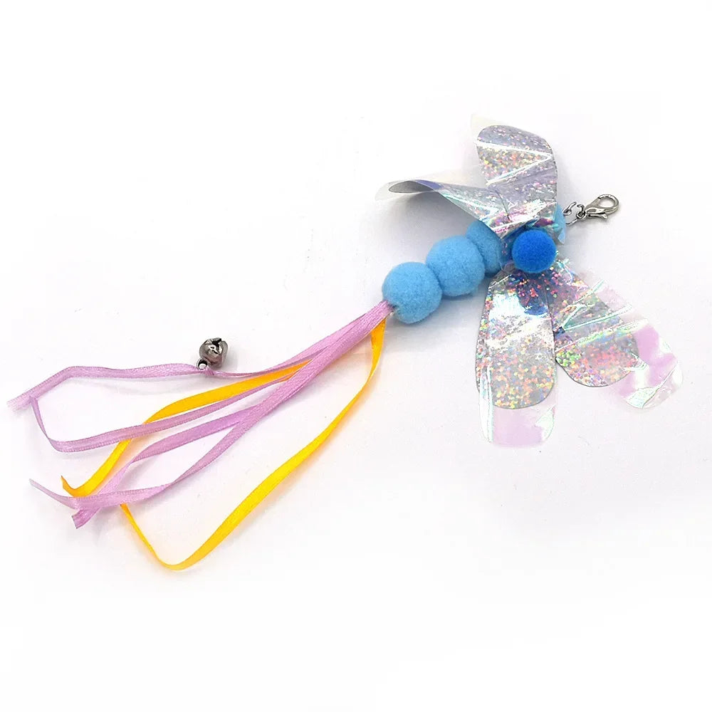 Cat Feather Toy Refills – Replacement Bird, Worm & Ball Teaser Heads