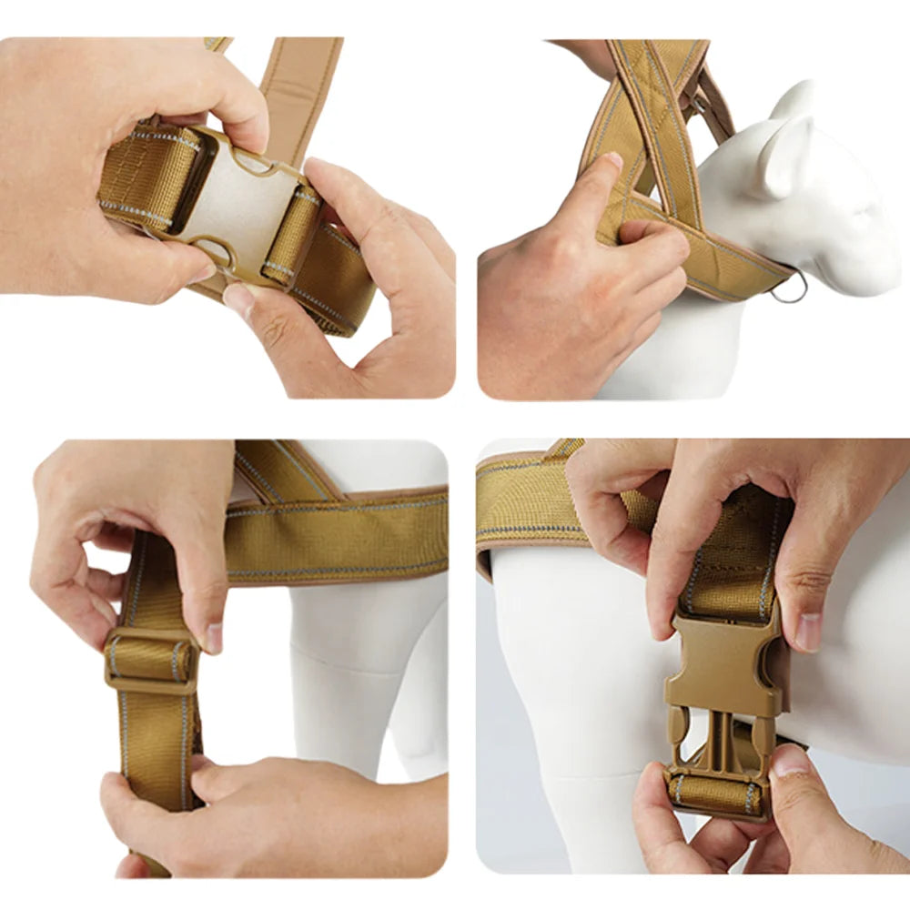 Tactical Dog Harness 1000D – No-Pull Vest with Handle Large Dogs