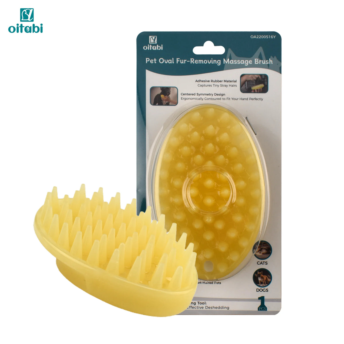 Soft Rubber Pet Brush – Short Hair Dog & Cat Bath Massage Brush