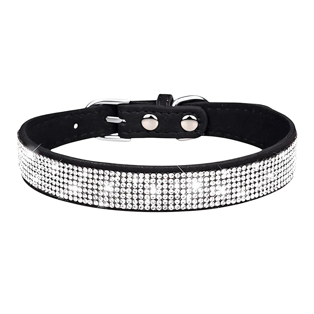 Rhinestone Pet Collar – Soft Adjustable Collar for Dogs & Cats
