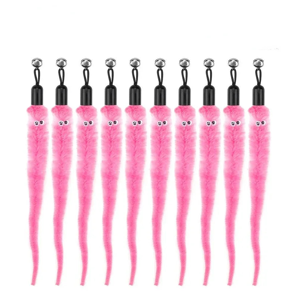 Cat Feather Toy Refills – Replacement Bird, Worm & Ball Teaser Heads