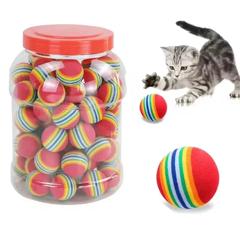 Rainbow EVA Cat Balls 5/10/30 Pack – Interactive Chase Balls