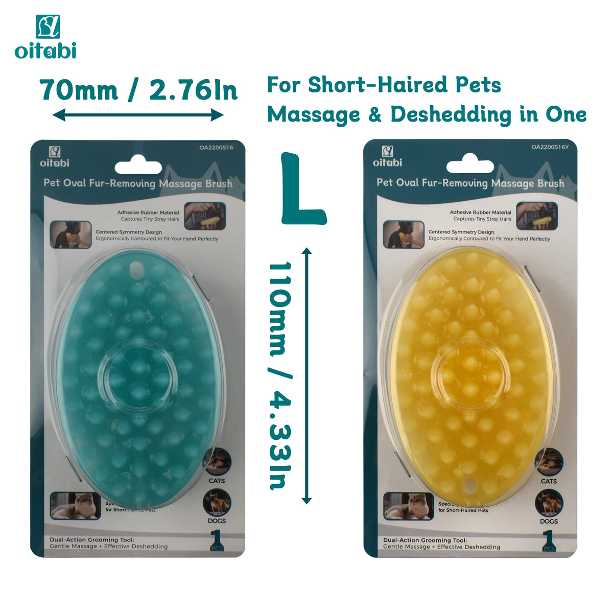 Soft Rubber Pet Brush – Short Hair Dog & Cat Bath Massage Brush