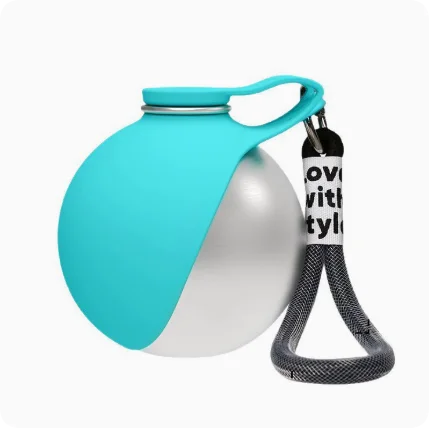 Stainless Steel Dog Water Bottle – Foldable Silicone Bowl for Walks
