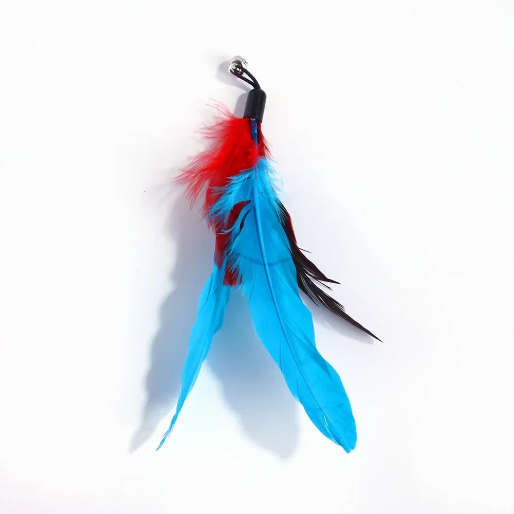 Cat Feather Toy Refills – Replacement Bird, Worm & Ball Teaser Heads