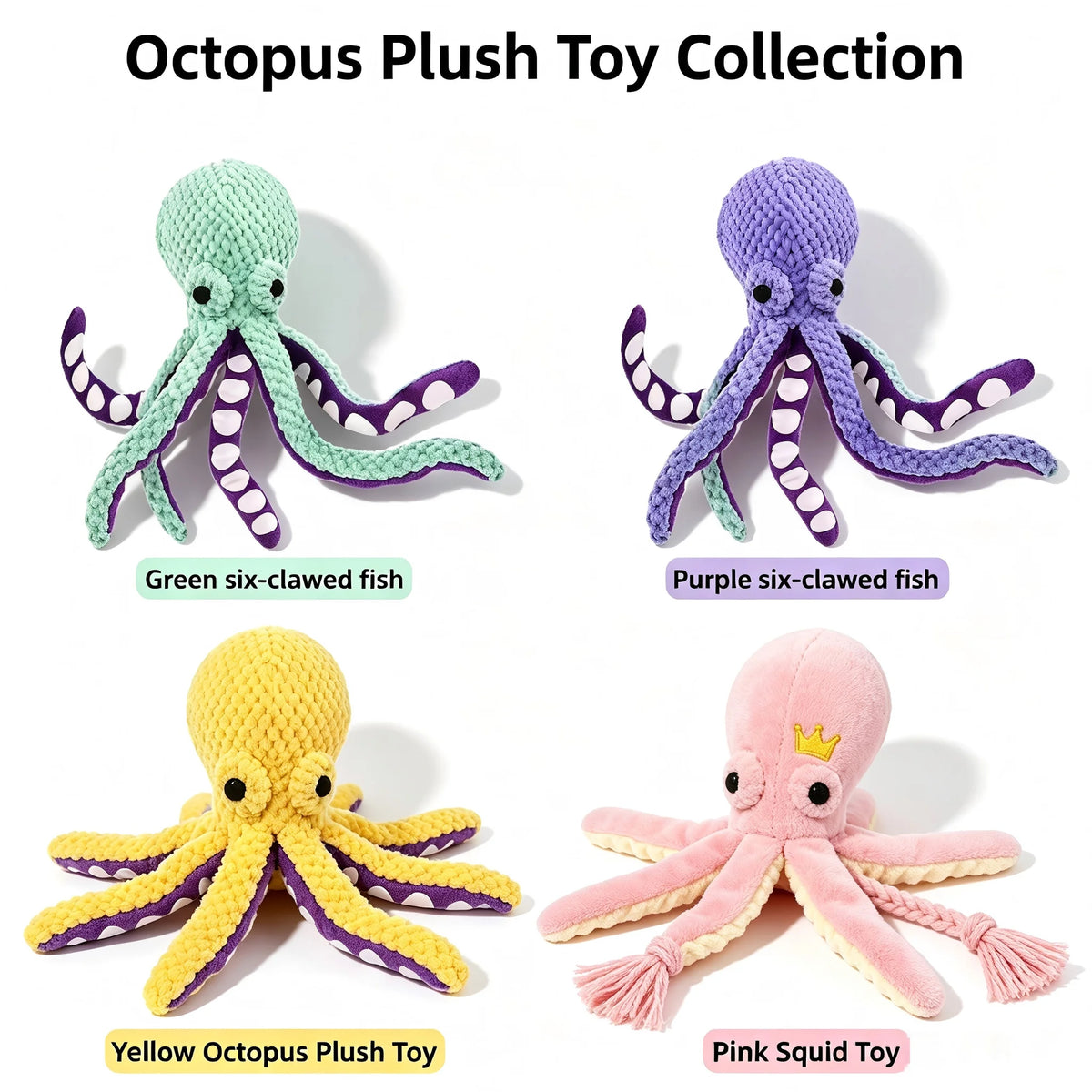 Squeaky Octopus Plush Dog Toy – Soft Chew Toy for Puppies