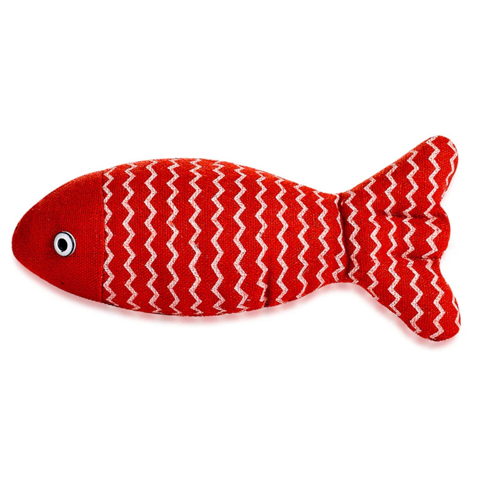 Catnip Fish Cat Toy – Sackcloth Kicker Fish Chew Toy