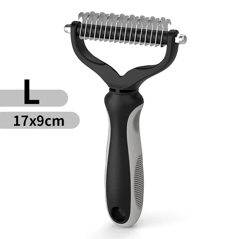 Double-Sided Pet Hair Removal Comb – Stainless Detangling Brush