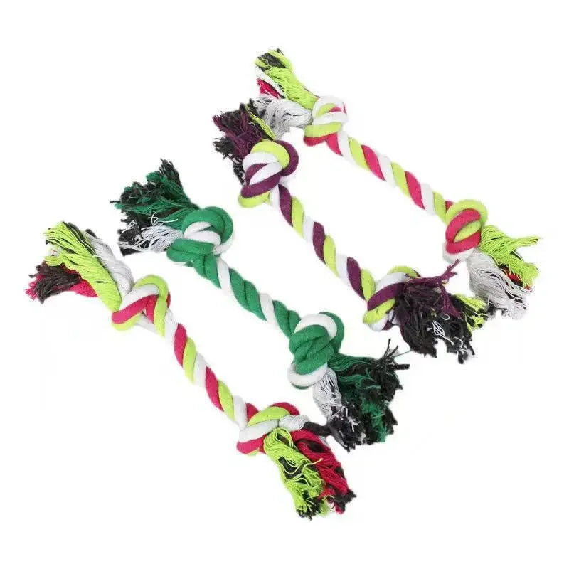 Cotton Rope Dog Toy – Knot Ball Dumbbell Teeth Cleaning Chew Toy