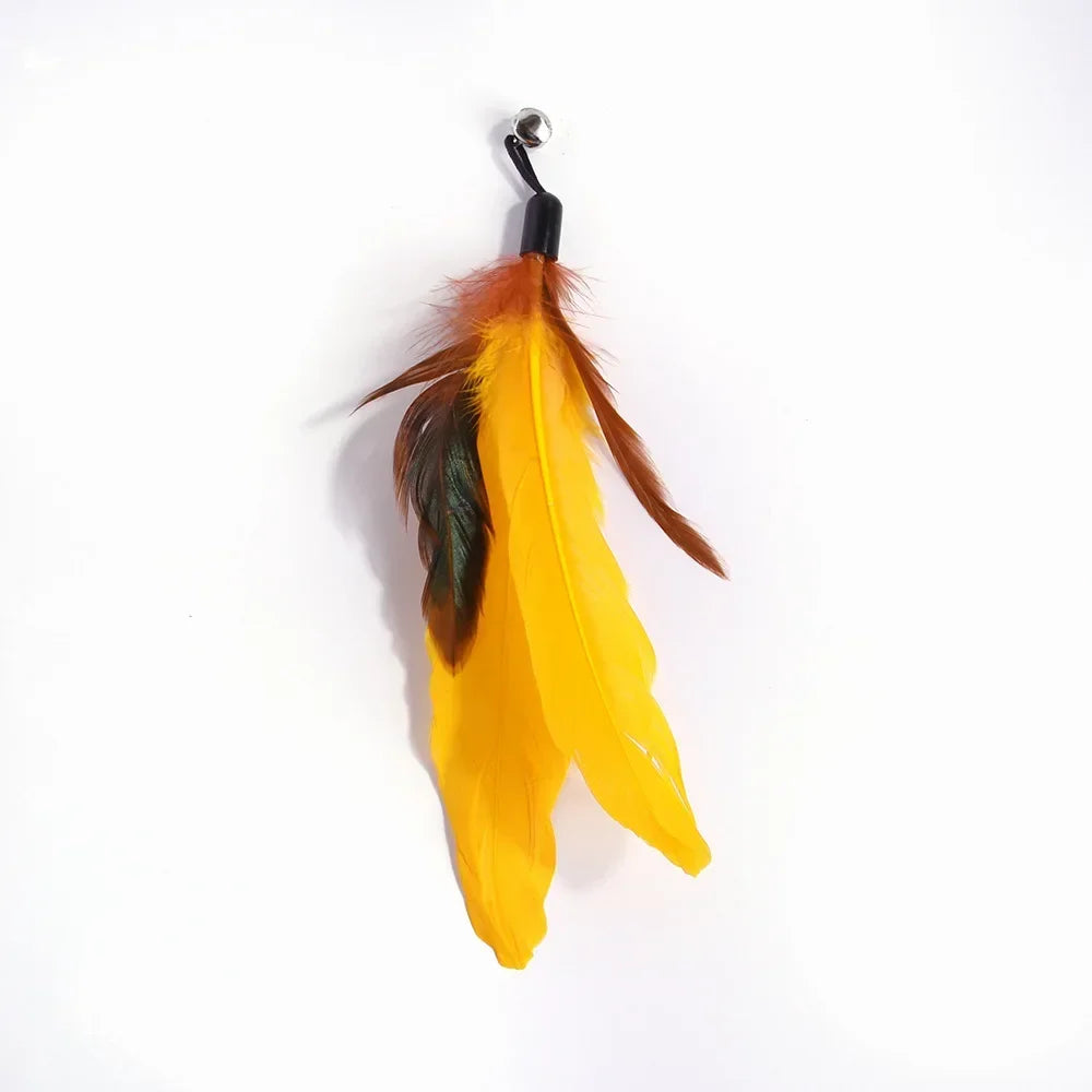 Cat Feather Toy Refills – Replacement Bird, Worm & Ball Teaser Heads