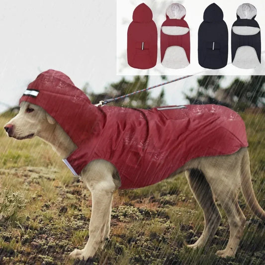 Hooded Dog Raincoat 9 Sizes – Waterproof Jacket with Reflective Strip