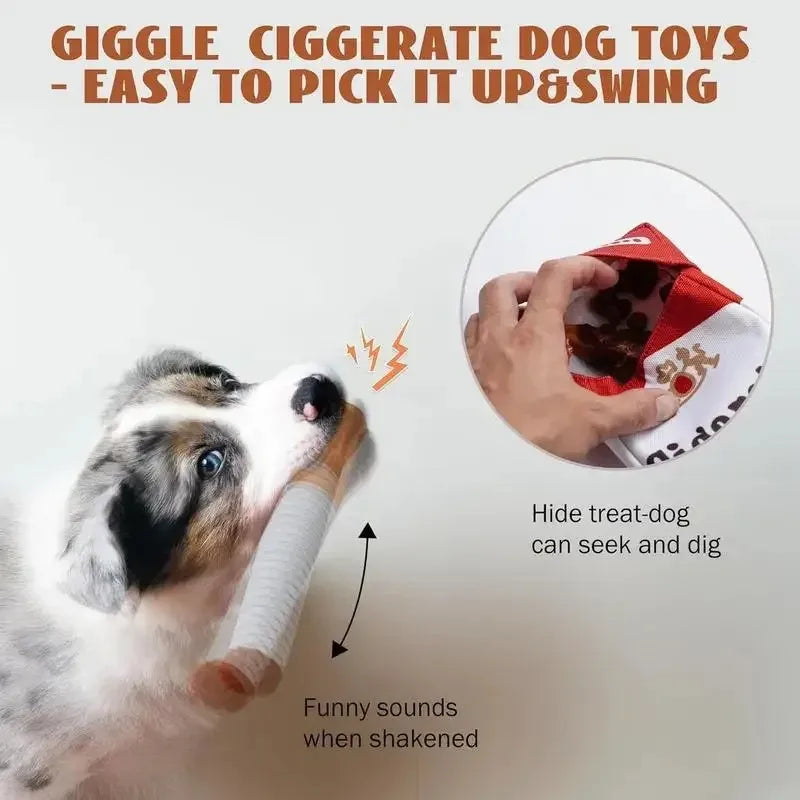 Squeaky Plush Cigarette Dog Toy – Funny Chew Toy Gift
