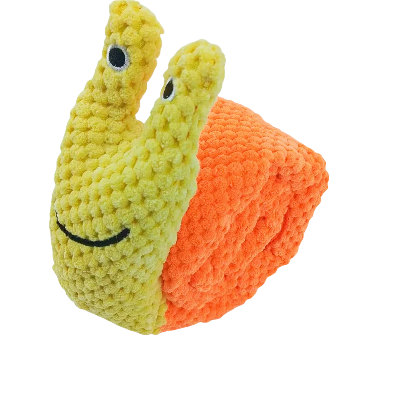 Snail Dog Puzzle Feeder – Squeaky Plush Snuffle Toy