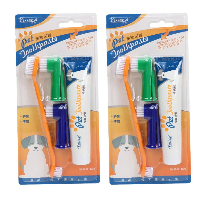 Dog Dental Care Kit – Pet Toothbrush & Toothpaste Set for Tartar