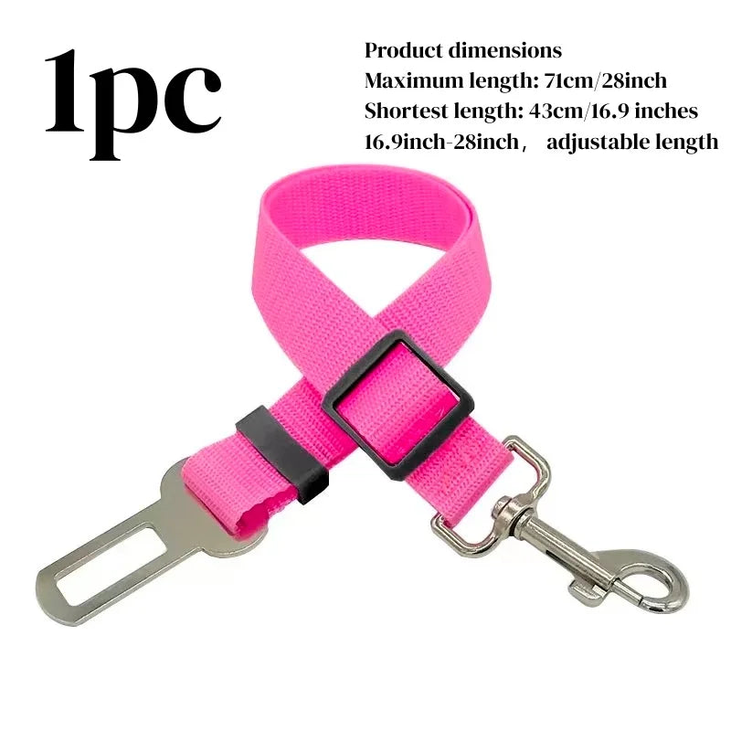 Dog Car Seat Belt – Adjustable Safety Rope with 360° Swivel Hook