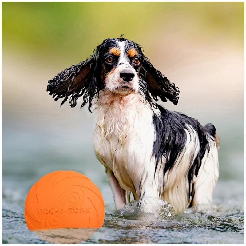 Silicone Flying Saucer Dog Toy – Chew-Resistant Disc for Dogs & Cats