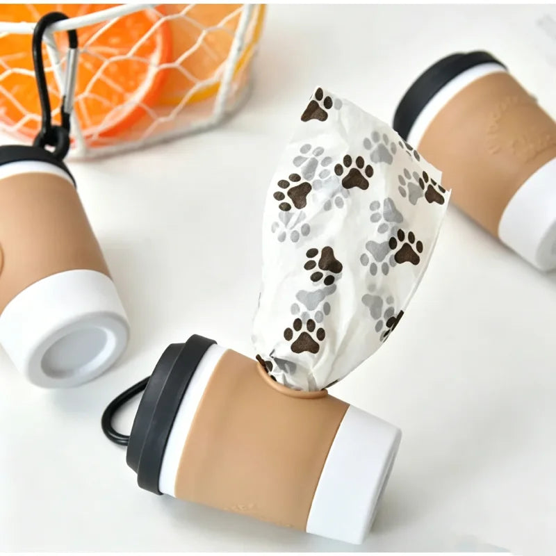 Coffee Cup Dog Poop Bag Dispenser – Leash Clip Waste Bag Holder