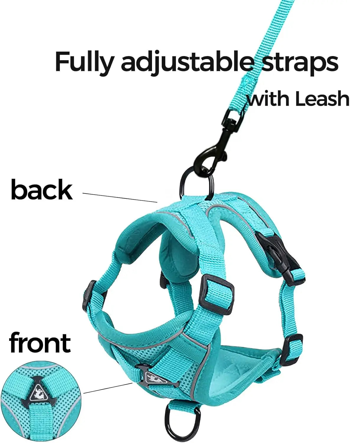Cat Harness and Leash Set – Adjustable Reflective Vest Small to Large