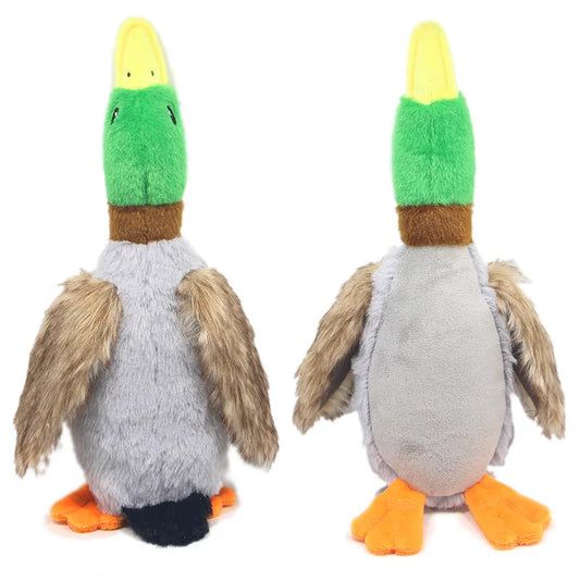 Squeaky Plush Duck Dog Toy – Stuffed Chew Toy with Rope