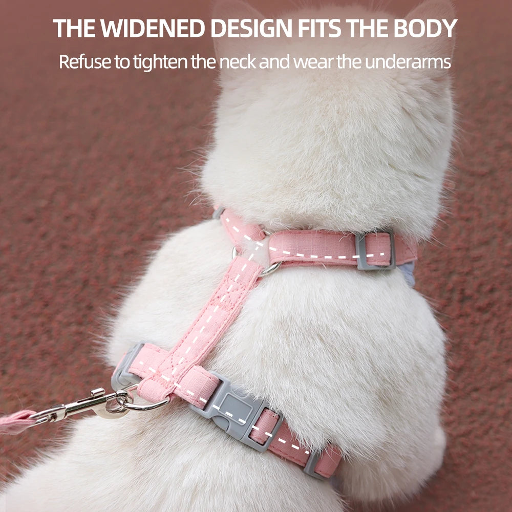 Cat & Small Dog Harness and Leash Set – Breathable Walking Vest