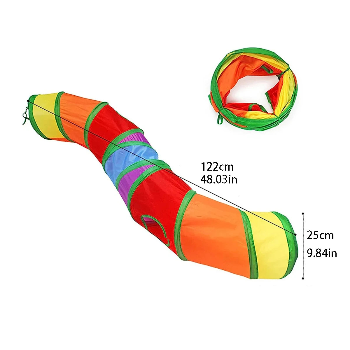 Collapsible Cat Tunnel – Foldable Play Tube with Hanging Toy for Cats