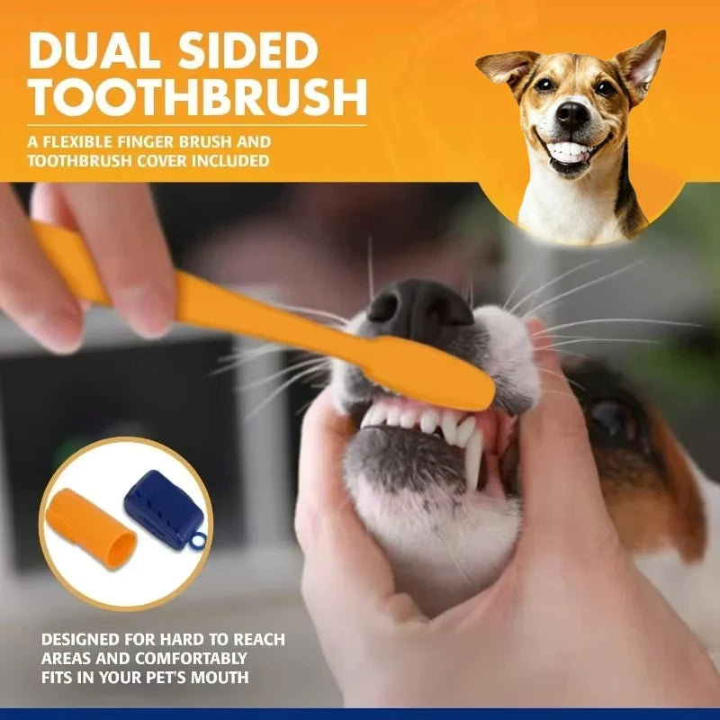 Dog Dental Care Kit – Pet Toothbrush & Toothpaste Set for Tartar