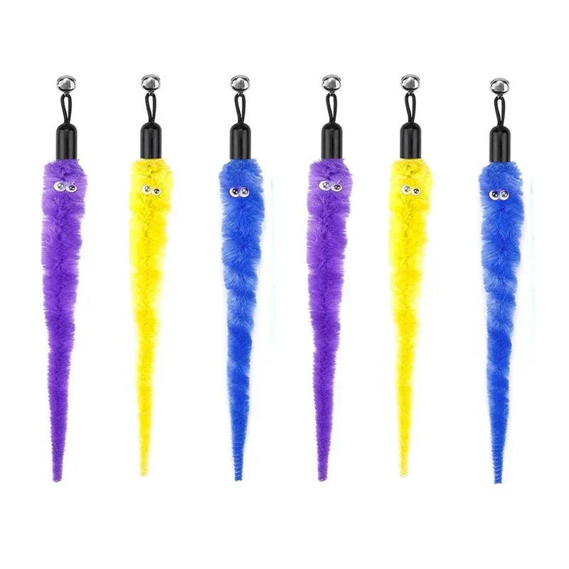 Cat Feather Toy Refills – Replacement Bird, Worm & Ball Teaser Heads