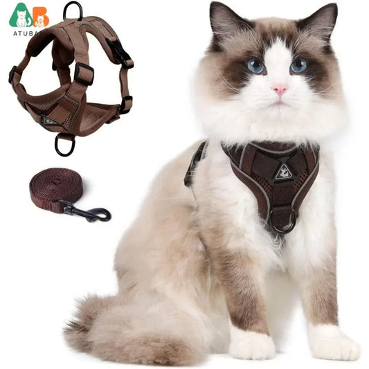Cat Harness and Leash Set – Adjustable Reflective Vest Small to Large