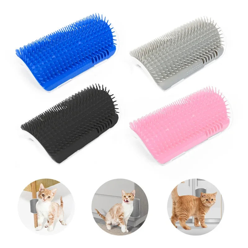 Wall Corner Cat Self Groomer – Massage Brush & Scratcher